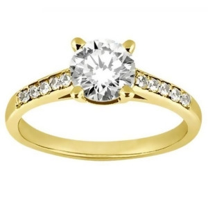 Cathedral Pave Diamond Engagement Ring Setting 18k Yellow Gold 0.20ct - All