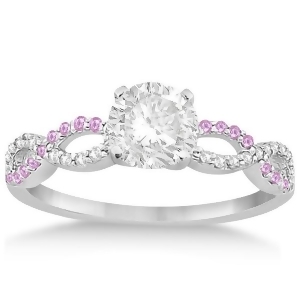 Infinity Diamond and Pink Sapphire Engagement Ring Platinum 0.21ct - All