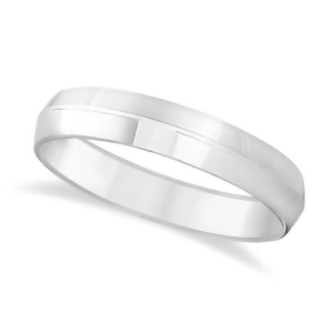 Knife Edge Wedding Ring Band Comfort-Fit 14k White Gold 5mm - All
