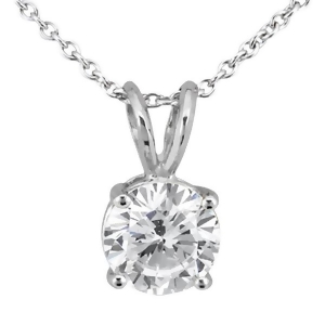 1.00Ct. Round Diamond Solitaire Pendant in 14K White Gold I Si2-si3 - All