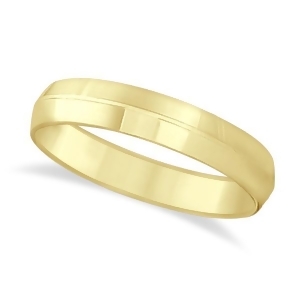 Knife Edge Wedding Ring Band Comfort-Fit 18k Yellow Gold 5mm - All