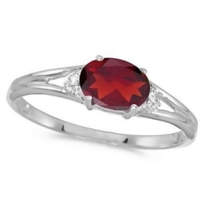 Oval Ruby and Diamond Right-Hand Ring 14K White Gold 0.60ct - All