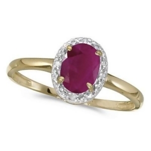 Ruby and Diamond Cocktail Ring in 14K Yellow Gold 0.95ct - All