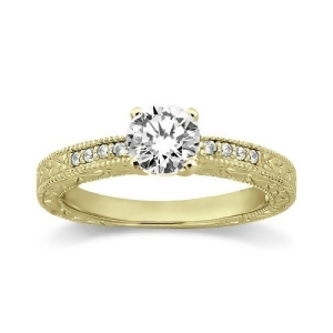 0.20Ct Vintage Style Diamond Engagement Ring Setting 18k Yellow Gold - All