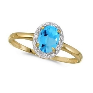 Blue Topaz and Diamond Cocktail Ring in 14K Yellow Gold 1.00ct - All