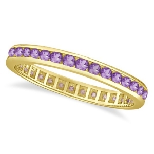 Amethyst Channel Set Eternity Ring Band 14k Yellow Gold 1.00ct - All
