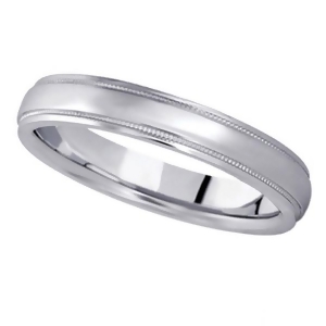 Carved Wedding Band in 14k White Gold 4mm - All