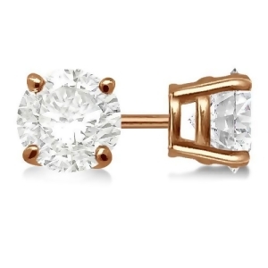 4.00Ct. 4-Prong Basket Diamond Stud Earrings 14kt Rose Gold H Si1-si2 - All
