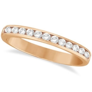 Channel-set Diamond Ring Band in 14k Rose Gold 0.33ct - All