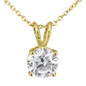 1.00Ct. Round Diamond Solitaire Pendant in 18k Yellow Gold H Vs2 - All