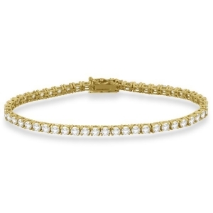 Eternity Diamond Tennis Bracelet 14k Yellow Gold 4.13ct - All