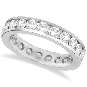 Channel-set Diamond Eternity Ring Band 14k White Gold 2.25ct - All