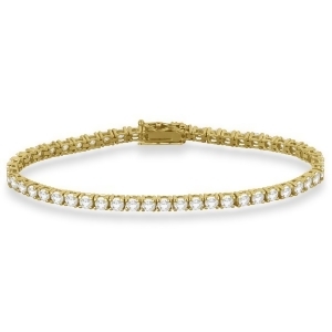 Eternity Diamond Tennis Bracelet 14k Yellow Gold 5.51ct - All