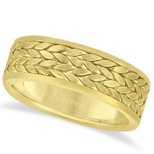 Men's Modern Handwoven Braided Wedding Band in 18k Yellow Gold 8mm - All