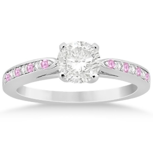 Cathedral Pink Sapphire Diamond Engagement Ring Palladium 0.26ct - All