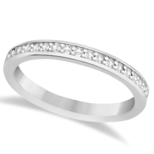 Semi-eternity Diamond Wedding Ring 14k White Gold 0.21ct - All