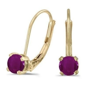 Ruby Lever-Back Drop Earrings 14k Yellow Gold 0.66ctw - All