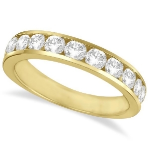 Channel-set Round Diamond Ring Band 14k Yellow Gold 1.25ct - All