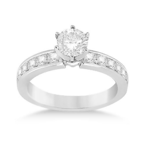 Channel Set Princess Cut Diamond Engagement Ring Platinum 0.50ct - All
