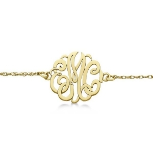 Personalized Initial Monogram Chain Bracelet in 14k Yellow Gold - All