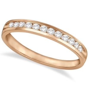 Channel-set Diamond Anniversary Ring Band 14k Rose Gold 0.25ct - All