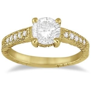 Antique Diamond Vintage Engagement Ring Setting 18k Yellow Gold 0.20ct - All