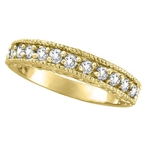 Semi-eternity Diamond Ring Wedding Band 14k Yellow Gold 0.50ct - All