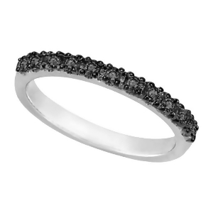 Black Diamond Stackable Ring Guard in 14K White Gold 0.25ct - All