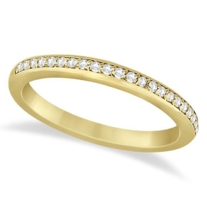 Half-eternity Diamond Pave Wedding Band 18k Yellow Gold 0.18ct - All