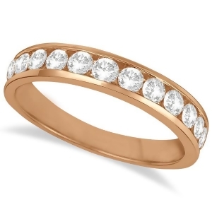 Channel-set Diamond Anniversary Ring Band 14k Rose Gold 0.75ct - All