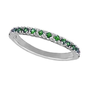 Tsavorite Stackable Ring Guard in 14K White Gold 0.25ct - All