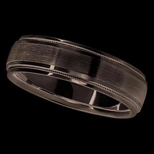 Carved Wedding Band in 18k White Gold For Men 5mm - All