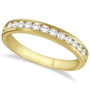 Channel-set Diamond Anniversary Ring Band 14k Yellow Gold 0.40ct - All