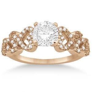 Heart Shape Diamond Engagement Ring Setting 14k Rose Gold 0.30ct - All