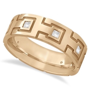 Princess Cut Eternity Diamond Ring for Men 18k Rose Gold 0.50ct - All