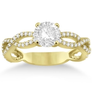 Pave Diamond Infinity Eternity Engagement Ring 18k Yellow Gold 0.40ct - All