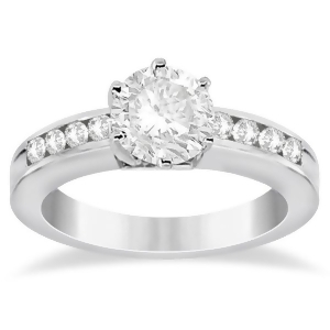 Classic Channel Set Diamond Engagement Ring 18K White Gold 0.30ct - All