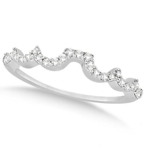 Heart Shape Contoured Diamond Wedding Ring Palladium 0.20ct - All