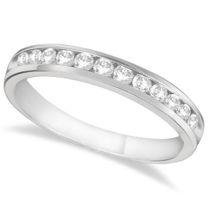 Channel-set Diamond Anniversary Ring Band 14k White Gold 0.40ct - All