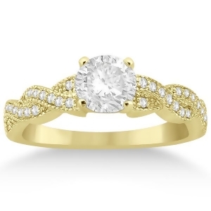 Infinity Twisted Diamond Engagement Ring 14k Yellow Gold 0.25ct - All