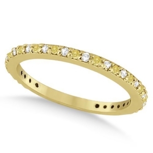 Eternity White and Yellow Diamond Wedding Band in 14K Yellow Gold 0.54ct - All