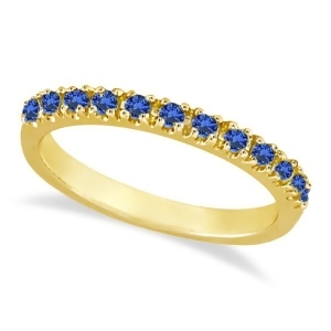 Blue Sapphire Stackable Ring Anniversary Band in 14k Yellow Gold - All