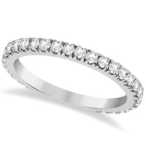 Round Diamond Eternity Wedding Ring 14K White Gold Diamond Band 0.58ct - All