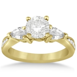 Three Stone Pear Cut Diamond Engagement Ring 18k Yellow Gold 0.51ct - All