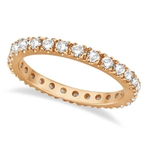 Diamond Eternity Stackable Ring Wedding Band 14K Rose Gold 0.51ct - All