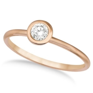 Bezel-set Solitaire Diamond Ring in 14k Rose Gold 0.50ct - All