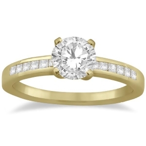 Channel Set Princess Cut Diamond Engagement Ring 18k Yellow Gold 0.15ct - All
