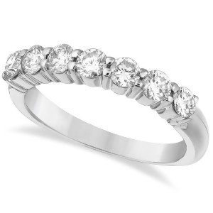 Seven-stone Diamond Anniversary Ring Band 14k White Gold 1.00ct - All