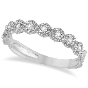 Diamond Stackable Ring Band in 14k White Gold 0.20 ctw - All