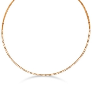 Diamond Choker Tennis Necklace in 14k Rose Gold 2.31ct - All